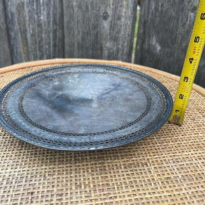 Vintage 4 piece platter and plate lot may be sterling untested