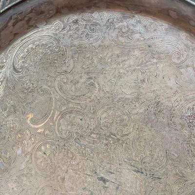 Vintage 4 piece platter and plate lot may be sterling untested