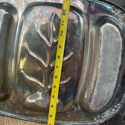 Vintage 4 piece platter and plate lot may be sterling untested