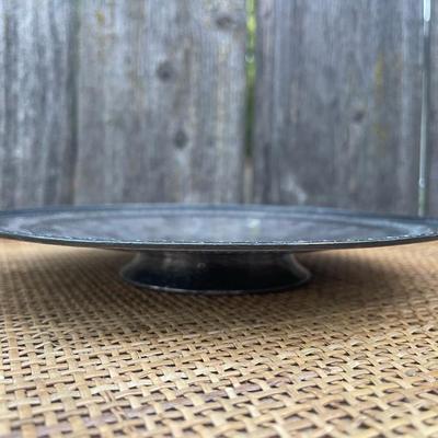 Vintage 4 piece platter and plate lot may be sterling untested