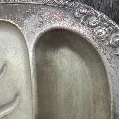 Vintage 4 piece platter and plate lot may be sterling untested