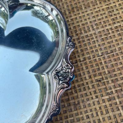 Vintage 4 piece platter and plate lot may be sterling untested