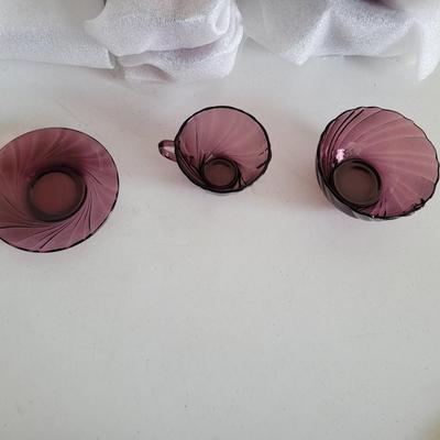 Amethyst Rocco Duralex Swirl 36 piece set