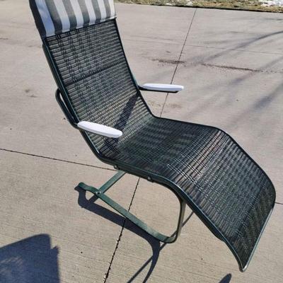 Lloyd Loom Flanders Mid Century Patio Green Lounge Chair