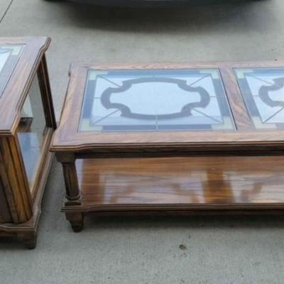 Staind Glass Table and End Display Set