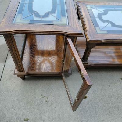 Staind Glass Table and End Display Set