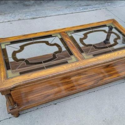 Staind Glass Table and End Display Set