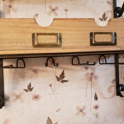 Wood and Metal Hanging Wine Rack (D-KD)