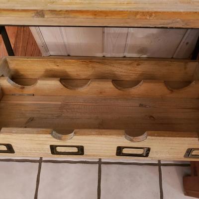 Wood and Metal Hanging Wine Rack (D-KD)