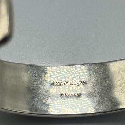 Calvin Begay Sterling & Inlaid Stone Earrings & Cuff (B1-MG)