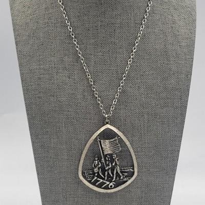 Vintage Pewter 1776 Necklace