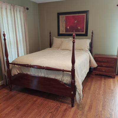 Knob Creek Queen Bed Frame with Nightstand (BR1-BBL)
