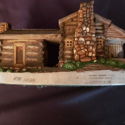 Cades Cove Series Sculptures: Elijah Oliver Cabin & Corncrib by Leo Preisler (D-KD)