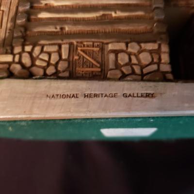 Cades Cove Series Sculptures: Elijah Oliver Cabin & Corncrib by Leo Preisler (D-KD)