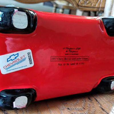 Red 1957 Chevy Bel Air Ceramic Planter Teleflora Chevrolet 10"