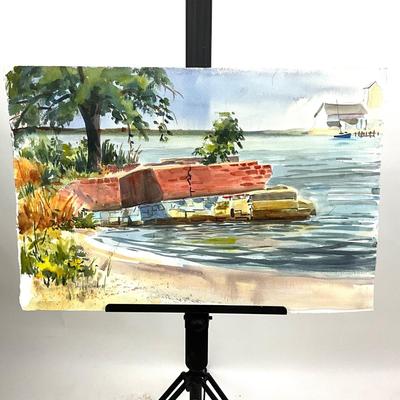 500 Original Watercolor Seascape by Peggy Blades