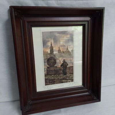 Framed Pencil Signed Watercolor (BR1-BBL)