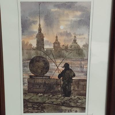 Framed Pencil Signed Watercolor (BR1-BBL)