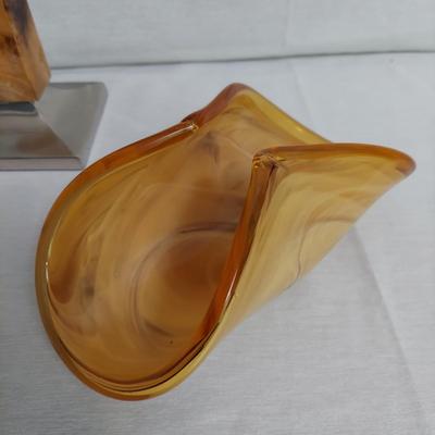 Murano Glass Dish and Candle Holders (BR1-BBL)