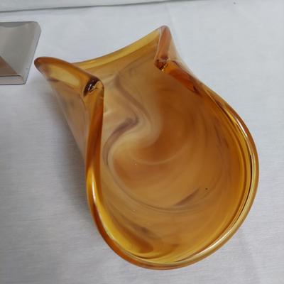 Murano Glass Dish and Candle Holders (BR1-BBL)