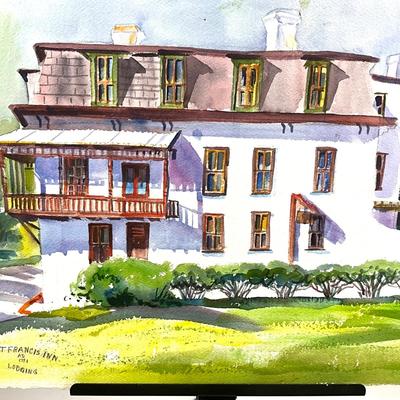 508 Original Watercolor of St. Frances Inn by Peggy Blades