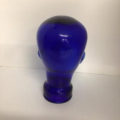 535 Cobalt Glass Wig Stand Head Mold