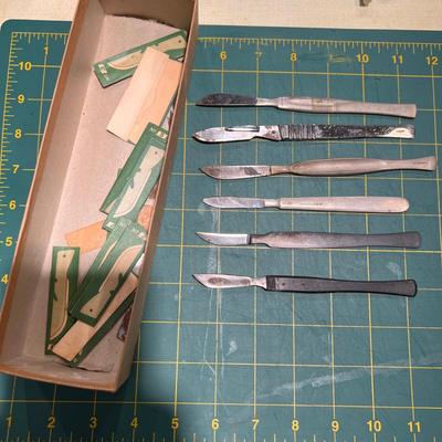 Lot Antique Scalpel Knives Surgical Instruments