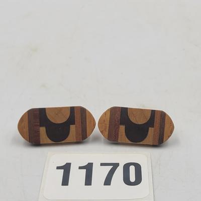 Wood Grain Clip on Earrings