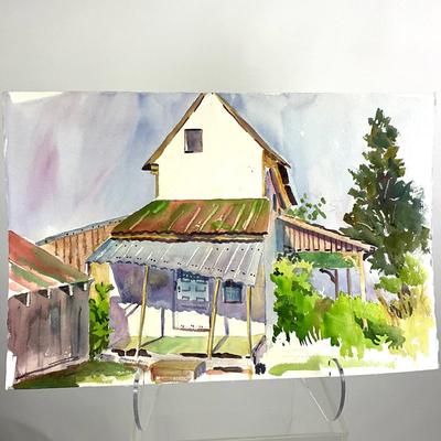 514 Original Watercolor of Front Porch by Peggy Blades