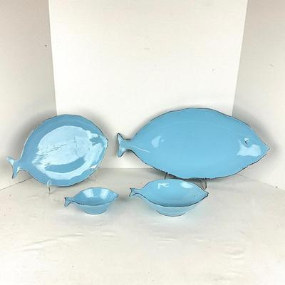 537 Vietri Fish Platters and Bowl Set