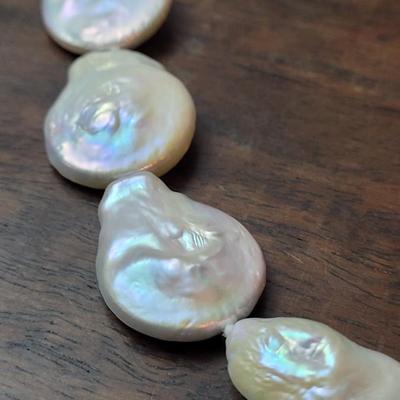 Real Freshwater Coin Pearl Necklace