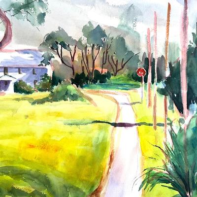521 Original Watercolor Scenic Road by Peggy Blades