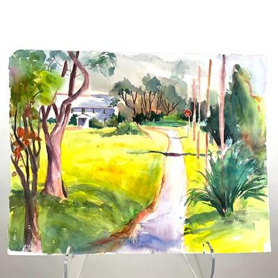 521 Original Watercolor Scenic Road by Peggy Blades