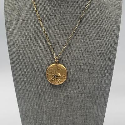 Gold Toned Medallion Necklace