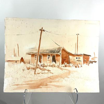 523 Original Watercolor of Crab Shack by Peggy Blades