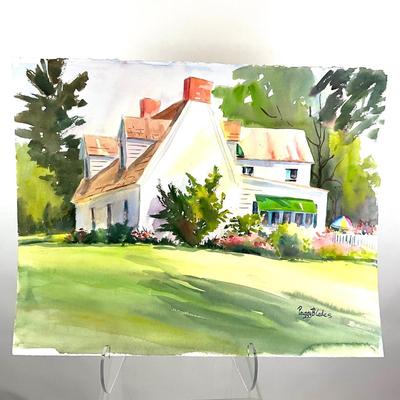 550 Original Watercolor of CapeCod Home by Peggy Blades