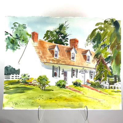 552 Original Watercolor of Cape Cod House by Peggy Blades