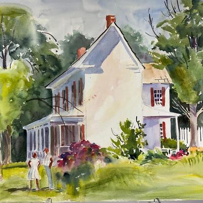 553 Original Watercolor of Country Home by Peggy Blades