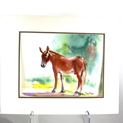 559 Original Watercolor of Donkey by Peggy Blades