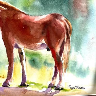 559 Original Watercolor of Donkey by Peggy Blades