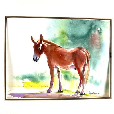 559 Original Watercolor of Donkey by Peggy Blades