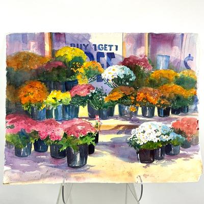 577 Original Watercolor of Garden Center by Peggy Blades