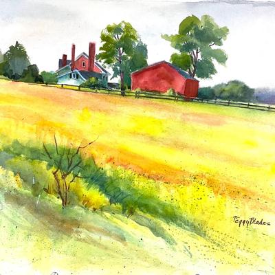 578 Original Watercolor "Fields of Gold" by Peggy Blades