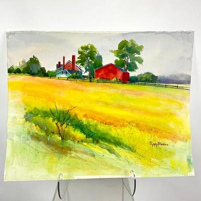 578 Original Watercolor "Fields of Gold" by Peggy Blades