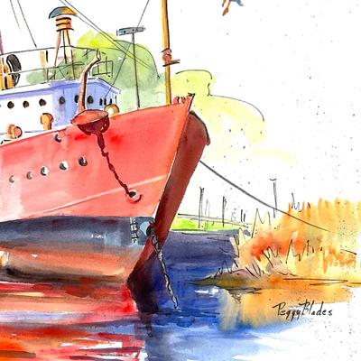 580 Original Watercolor "Overfalls" by Peggy Blades