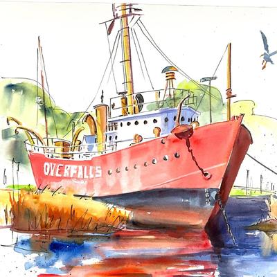 580 Original Watercolor "Overfalls" by Peggy Blades