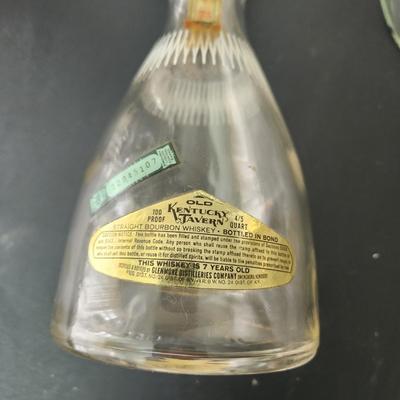 lot of 7 Mid Century Whiskey Bottle Glass Decanters Barware