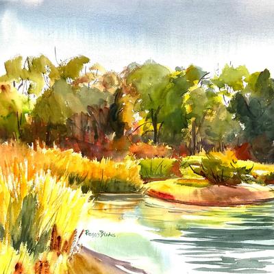 581 Original Watercolor " Marsh Scape" by Peggy Blades