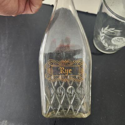 lot of 10 Mid Century Whiskey Bottle Glass Decanters Barware 1950's 1960's