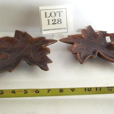 2 Decorative Leaf Shaped Dishes